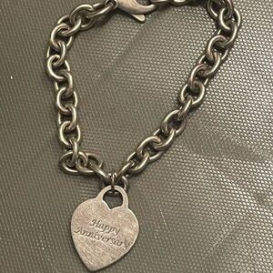 Tiffany & co. Silver Heart Charm Bracelet